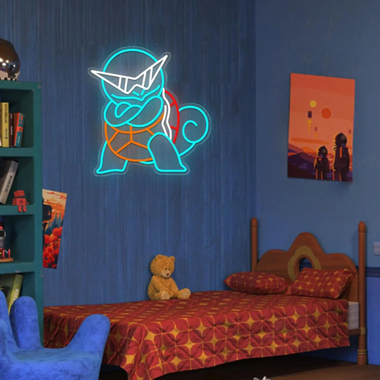 Pokémon Squirtle Neon Sign for Wall Decor Anime Neon Light