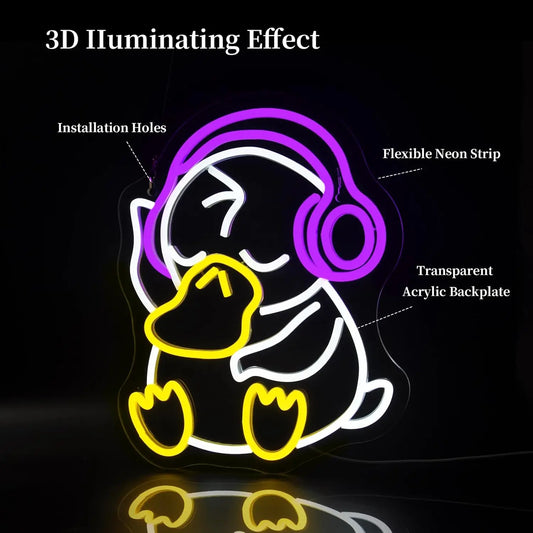 Pokemon Psyduck Duck LED Neon Sign USB Powered Wall Neon Light Sign