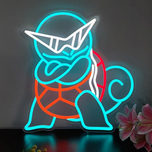Pokémon Squirtle Neon Sign for Wall Decor Anime Neon Light