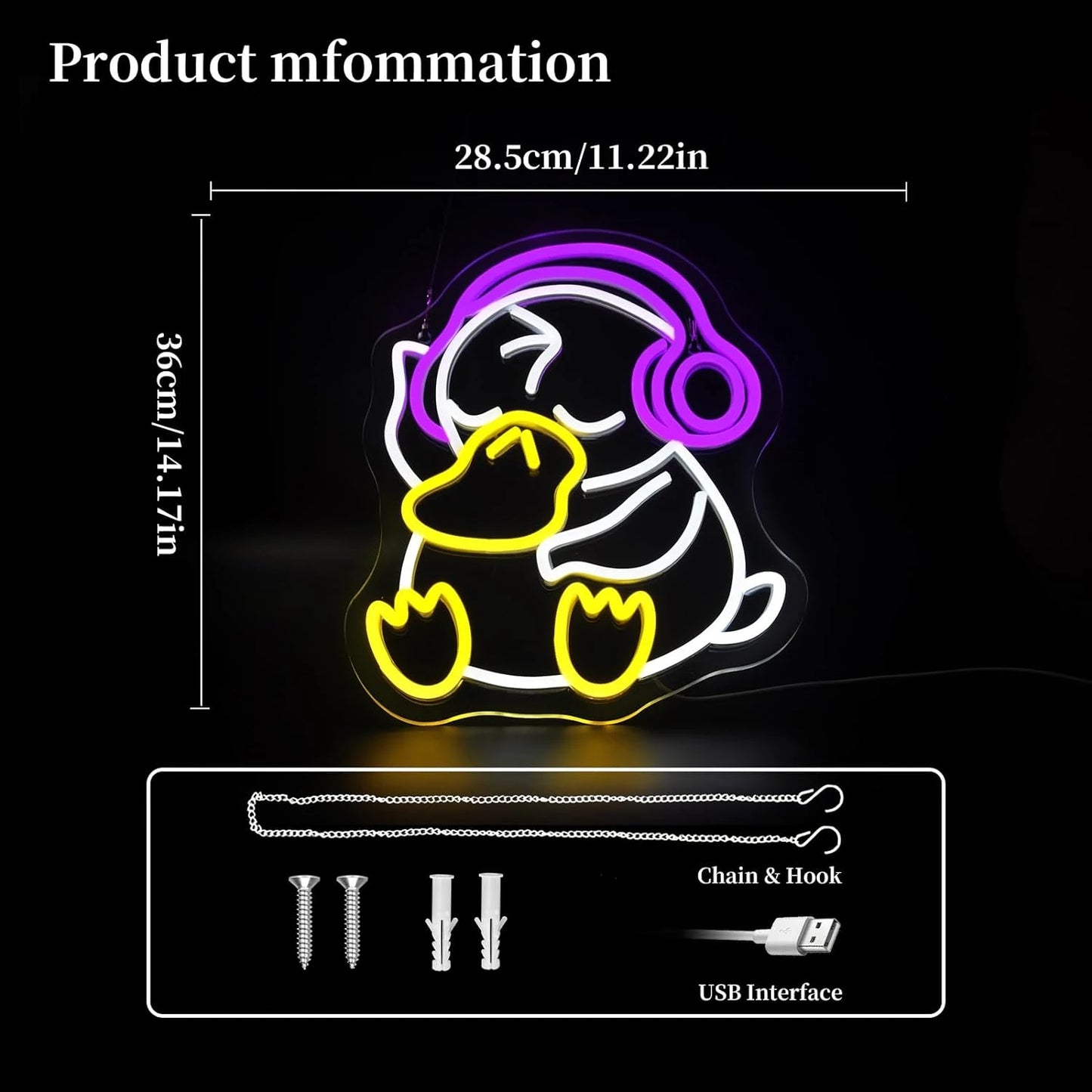 Pokemon Psyduck Duck LED Neon Sign USB Powered Wall Neon Light Sign