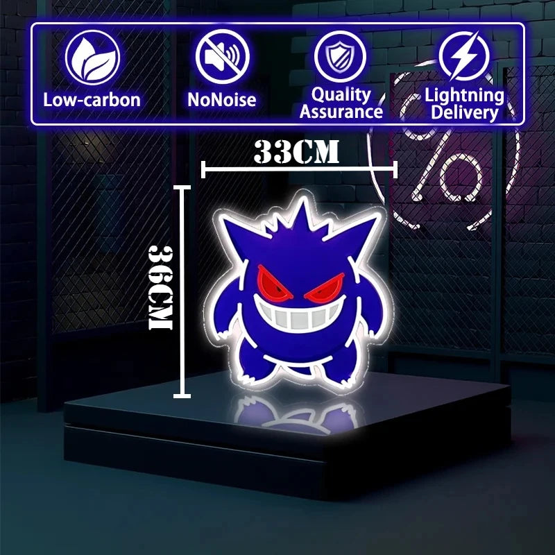 Pokemon Cool Gengar Acrylic Neon Sign LED Light USB Powered Artwork