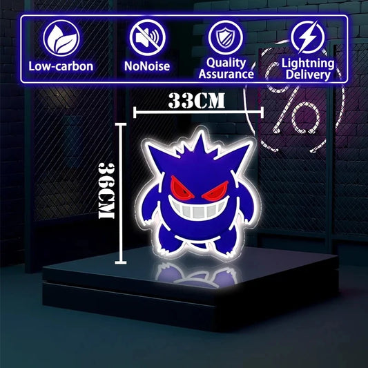 Pokemon Cool Gengar Acrylic Neon Sign LED Light USB Powered Artwork