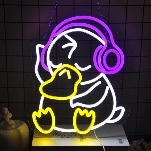 Pokemon Psyduck Duck LED Neon Sign USB Powered Wall Neon Light Sign